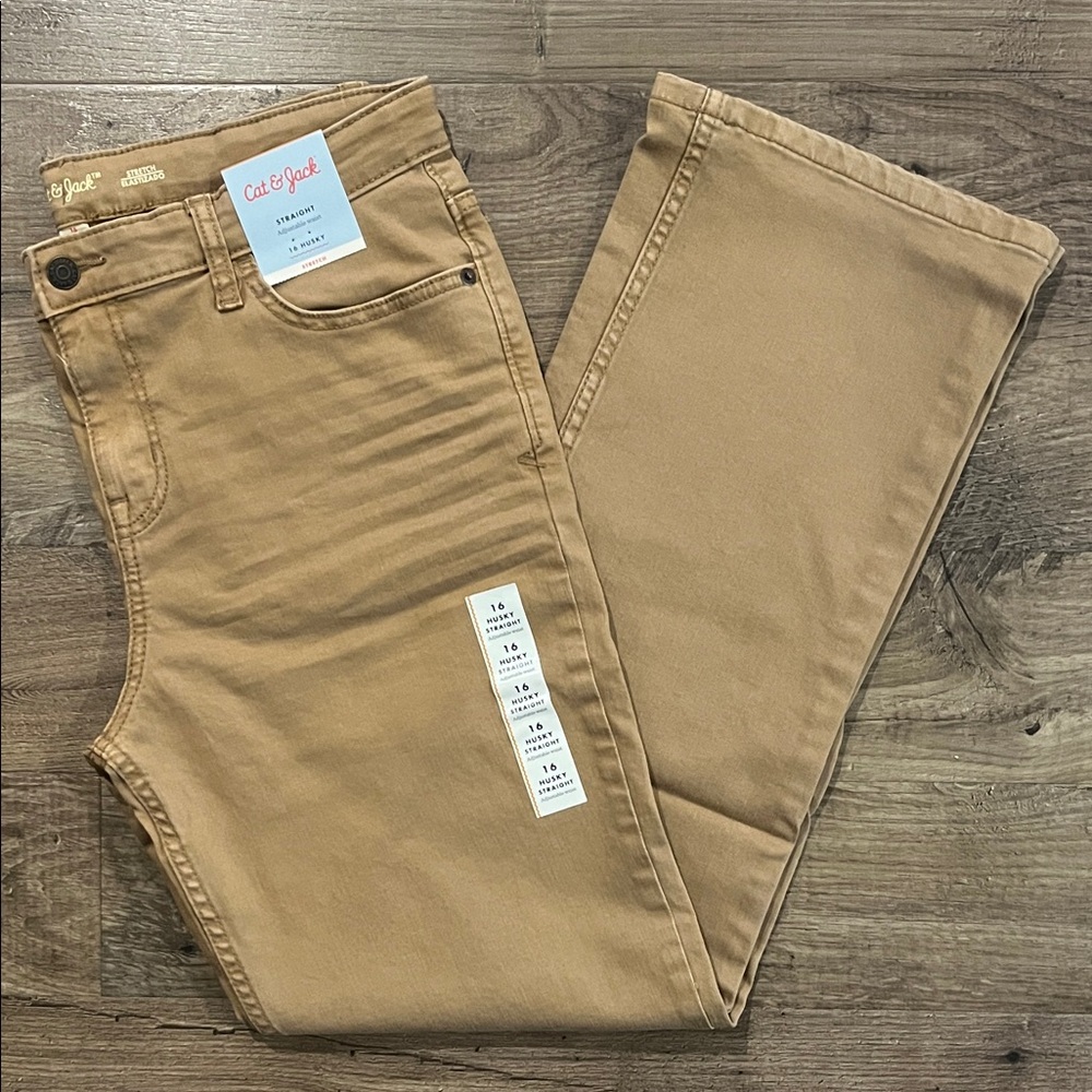 Cat & Jack Boy’s Husky Straight Leg Khaki Jeans